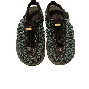 Keen Uneek Women's Blue & Black Woven Paracord Water Sandal Flat Size 6.5